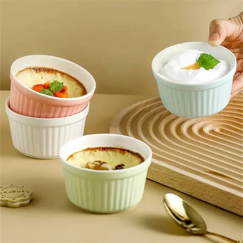 Ceramic Ramekin Bowl – 9cm Round Dessert & Pudding Dish, Oven & Microwave Safe