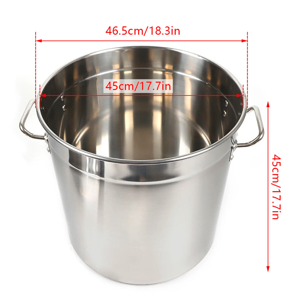 Large Stainless Steel Stock Pot with Lid & Handles – Commercial Soup Pot & Food Storage Container – Great for Soups, Stocks & Batch Cooking – Available in 35L, 50L & 70L