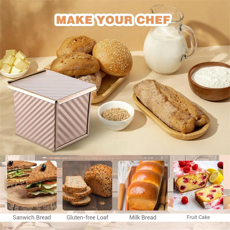 Nonstick Square Loaf Pan with Lid