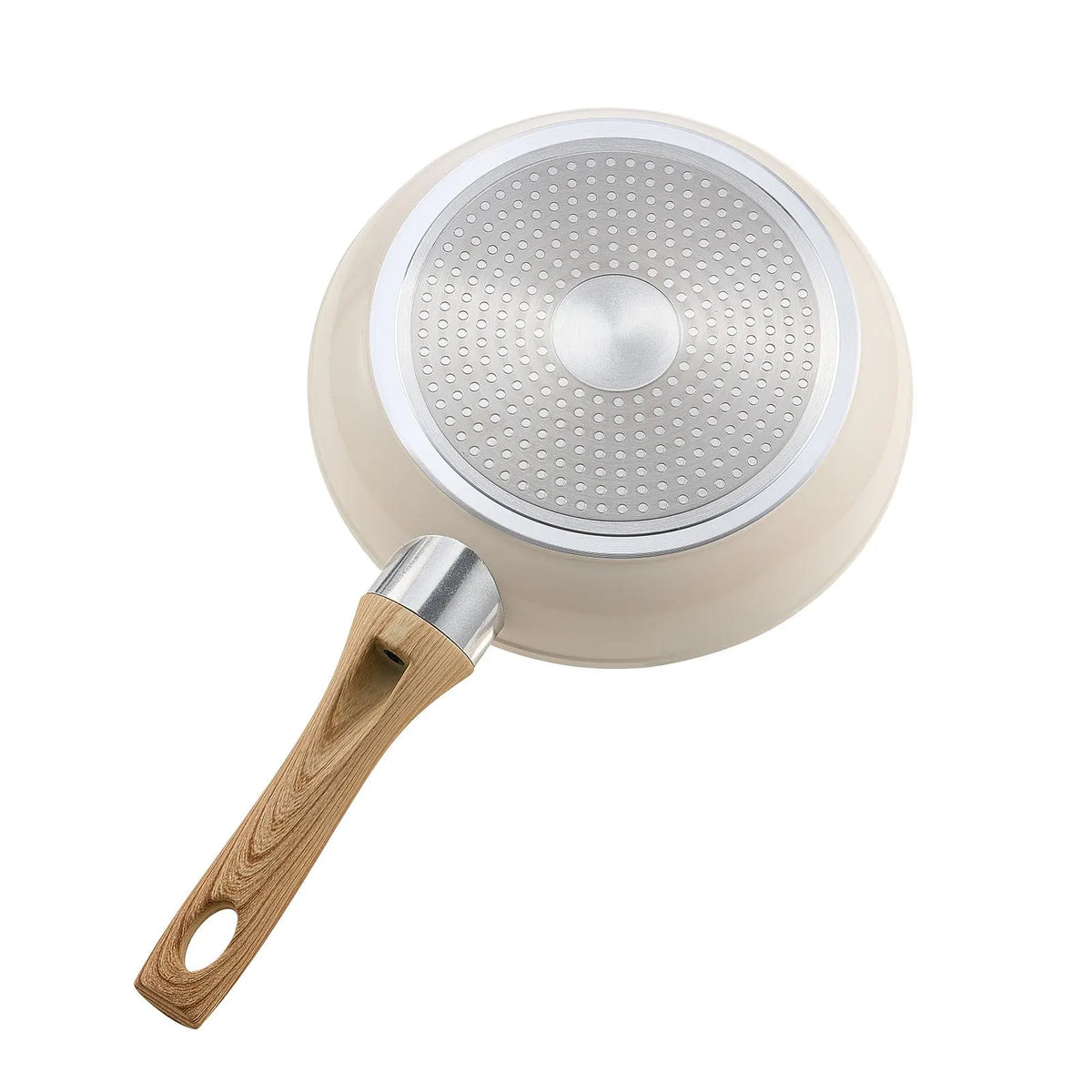 3 Piece Ceramic Non-Stick Frying Pan Set with Wood-Effect Handles – Aluminium Skillets 20cm, 24cm & 28cm – Perfect for Eggs, Searing & Everyday Frying