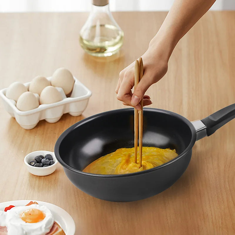 Mini Non-Stick Wok with Ergonomic Handle – Compact Stir-Fry Pan for Small Meals, Eggs, Mini Omelette, Frying, Fried Rice, Sautéing Veggies, Noodles & Side Dishes – Compatible with Gas & Induction Cooktops –Available in 14cm, 16cm & 18cm Sizes
