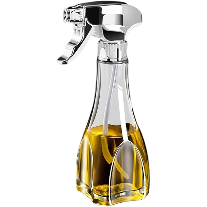 240ml Glass Oil Sprayer Bottle with Rotating Nozzle – Olive Oil Mister & Spritzer – Great for Air Fryers, Salads & Roasting – Available in Black, White & Silver Colours