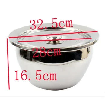Stainless Steel Oil Strainer & Storage Set – Includes Colander Bowl & Large Heat-Resistant Handle Slotted Ladle Skimmer for Frying & Oil Separation bowl and cover 32.5