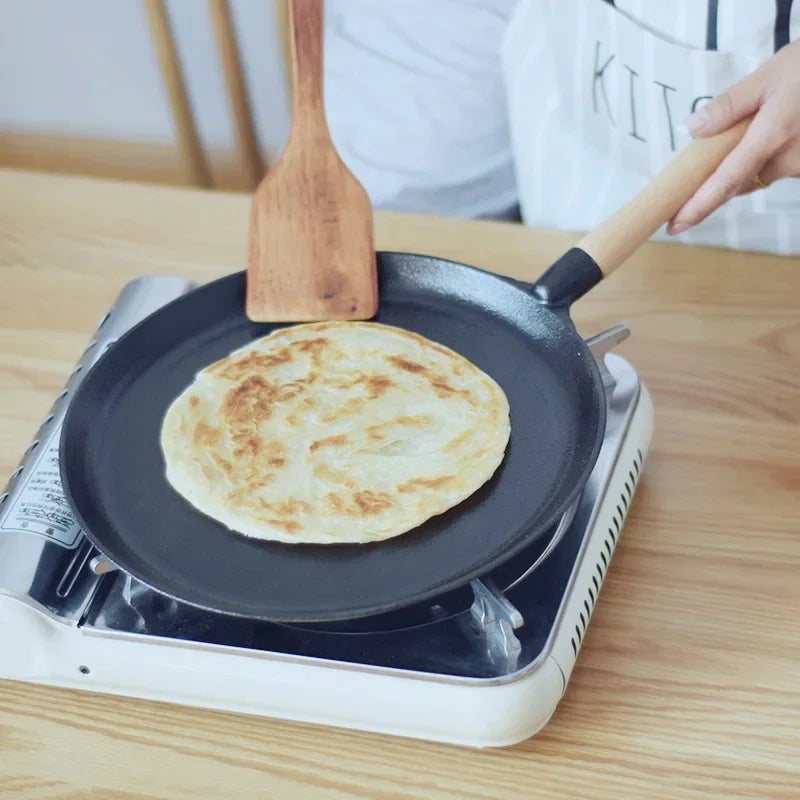 Cast Iron Non-Stick Flat Pan – Ideal for Flatbreads, Crepes, Pancakes, Tortillas, Eggs, Omelettes, Parathas, Roti, French Toast, Wraps, Tawa-Fried Fish, Quesadillas & Dosa – Available in 18cm Size