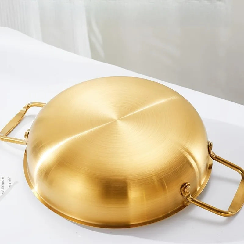Golden Stainless Steel Noodle Pot – 19cm Single-Piece Multipurpose Pot for Kitchen Cooking