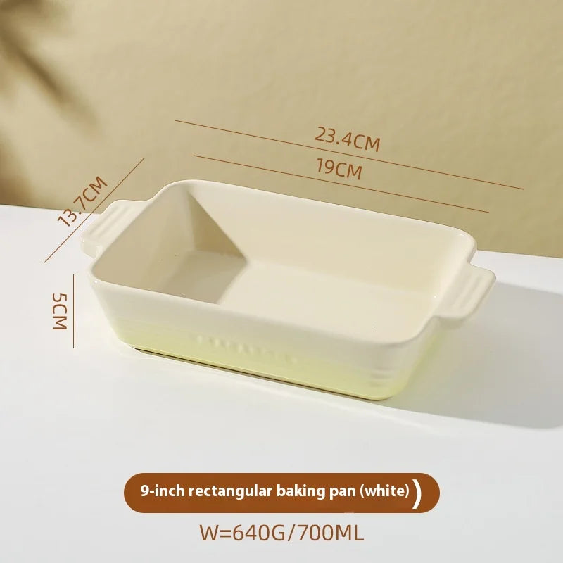Ceramic Double-Handle Baking Dish – Rectangular Oven-Safe Dish