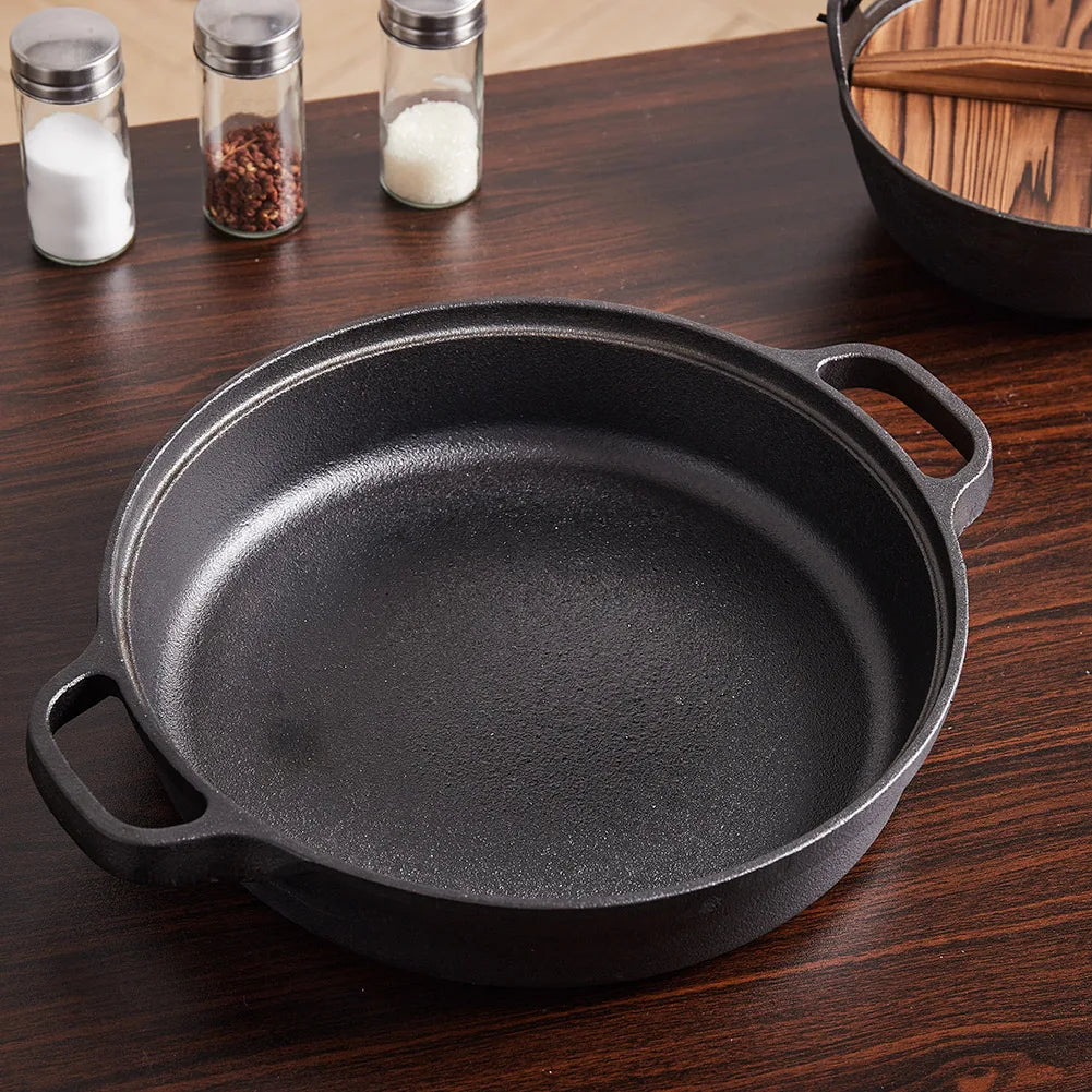 Pre-Seasoned Cast Iron Skillet – 28cm/30cm, Oven & Stovetop Safe