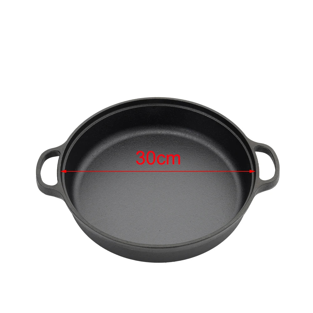 Pre-Seasoned Cast Iron Skillet – 28cm/30cm, Oven & Stovetop Safe