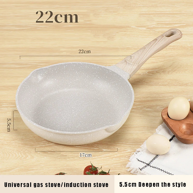 Ceramic Non-Stick Frying Pan with Medical Stone Coating – Eco-Friendly & Durable – Ideal for Eggs, Steaks, Pancakes, Frying, Searing & Daily Cooking – Works on Gas & Induction Cookers