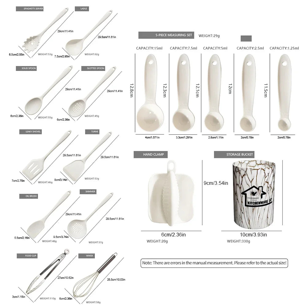 Blush Pink Silicone Kitchen Utensils Set –10/18-Piece Silicone Kitchen Utensils Set – Heat-Resistant Spatulas, Spoons, Turners, Brush, Whisk, and More Safe for Non-Stick Cookware & Daily Cooking