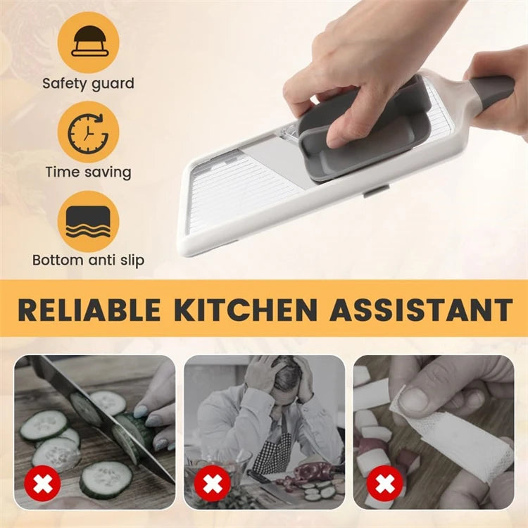 Handheld Mandoline Slicer with Adjustable Stainless Steel Blade