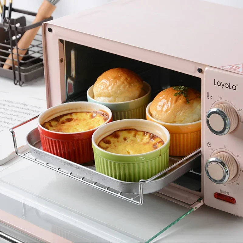 Ceramic Ramekin Bowl – 9cm Round Dessert & Pudding Dish, Oven & Microwave Safe