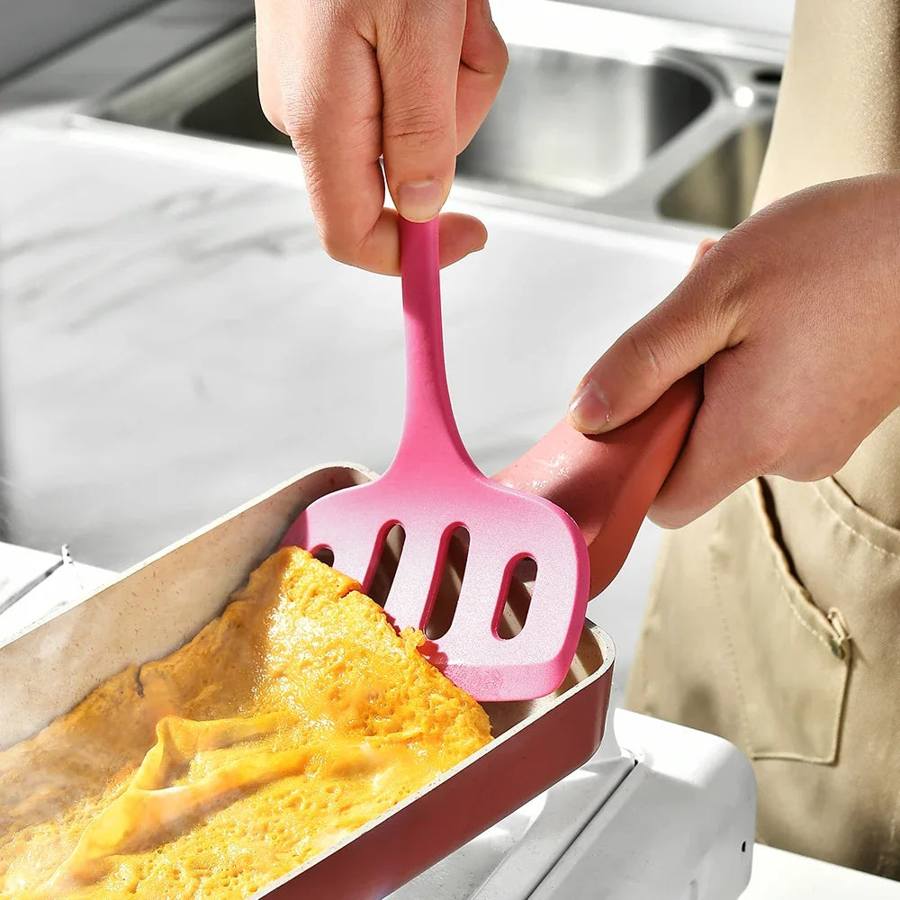 Blush Pink Silicone Kitchen Utensils Set – Heat-Resistant Spatulas, Turners, Ladle & Mixing Spoon – Safe for Non-Stick Cookware & Daily Cooking – Available as 6-Piece Set or Individual Pieces