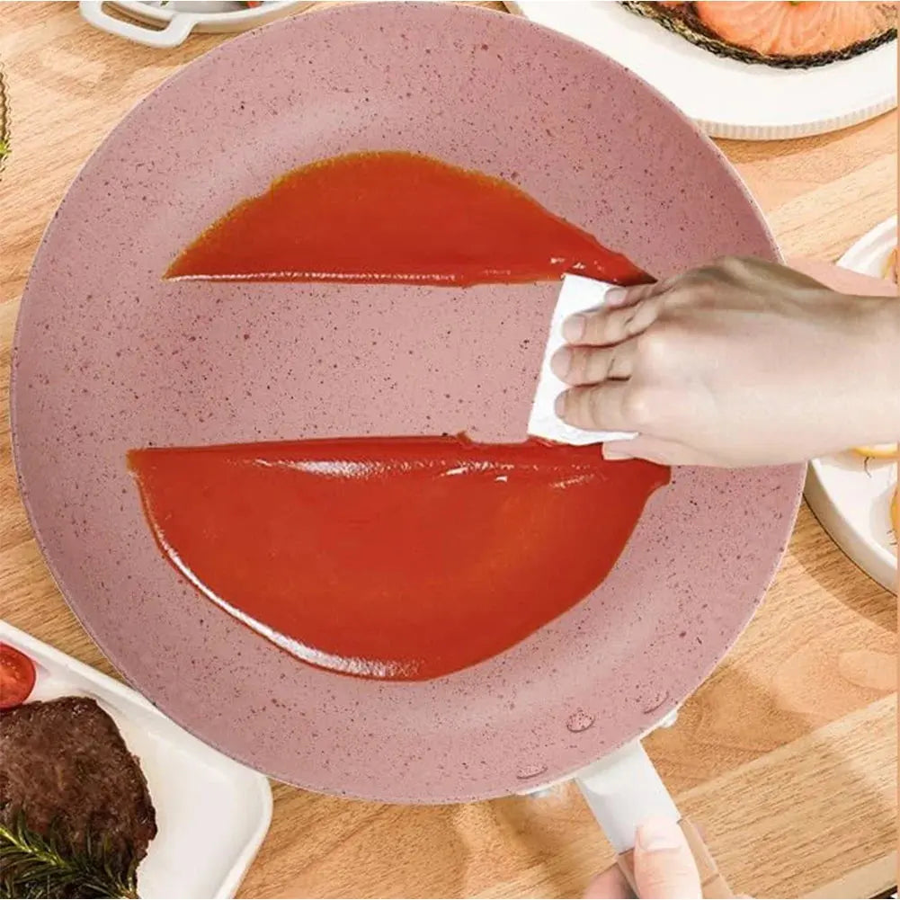 Pink Non-Stick Frying Pan – Skillet for Searing, Sautéing, Steak, Eggs, Pancakes, Crepes, Stir-Frying & Daily Cooking – Heat-Resistant Handle – Compatible with Gas & Induction Cookers – 24cm
