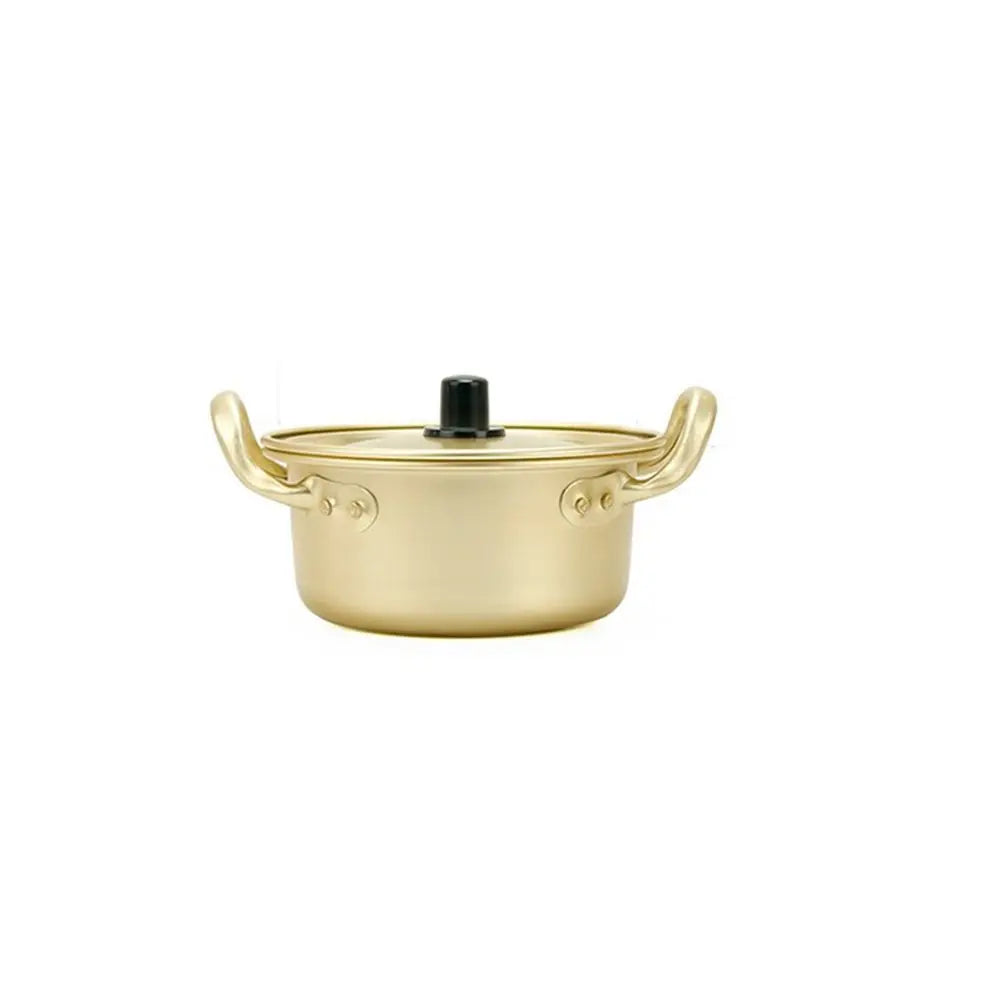 Golden Aluminum Noodle & Soup Pot with Lid – Ideal for Ramen, Milk, and Egg Cooking (Available in 16cm, 18cm, 20cm)