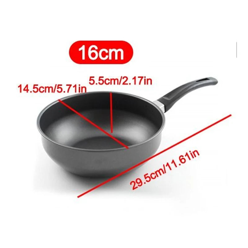 Mini Non-Stick Wok with Ergonomic Handle – Compact Stir-Fry Pan for Small Meals, Eggs, Mini Omelette, Frying, Fried Rice, Sautéing Veggies, Noodles & Side Dishes – Compatible with Gas & Induction Cooktops –Available in 14cm, 16cm & 18cm Sizes
