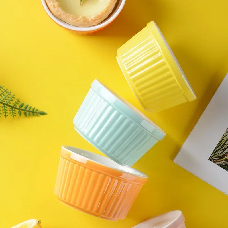Ceramic Ramekin Bowl – 9cm Round Dessert & Pudding Dish, Oven & Microwave Safe