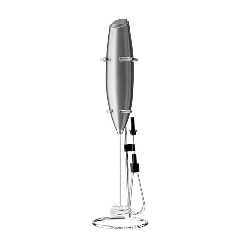 Handheld Electric Milk Frother – Stainless Steel Whisk Foam Maker & Drink Mixer – Great for Cappuccino, Latte, Hot Chocolate & Frappé – Available in White, Red, Black, Light Green & Silver Colours