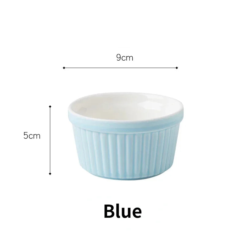 Ceramic Ramekin Bowl – 9cm Round Dessert & Pudding Dish, Oven & Microwave Safe