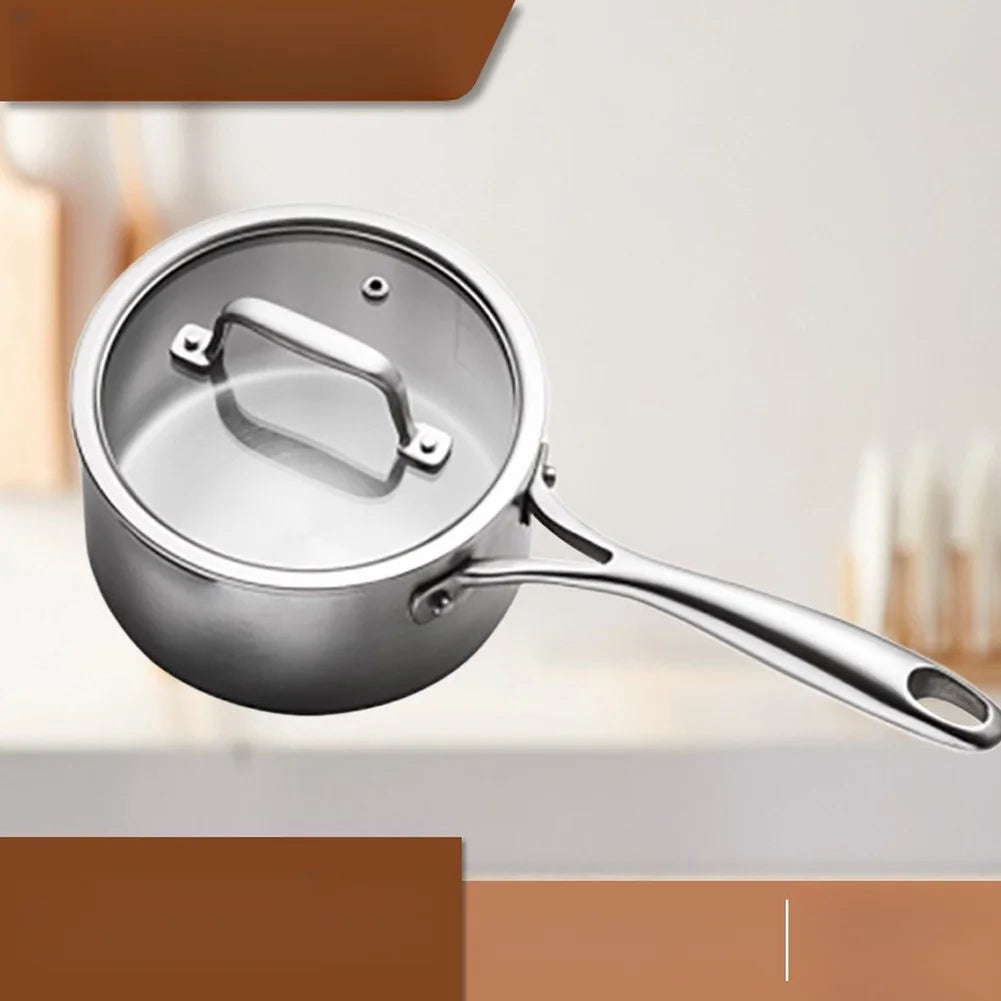 Stainless Steel Saucepan with Heat-Resistant Handle