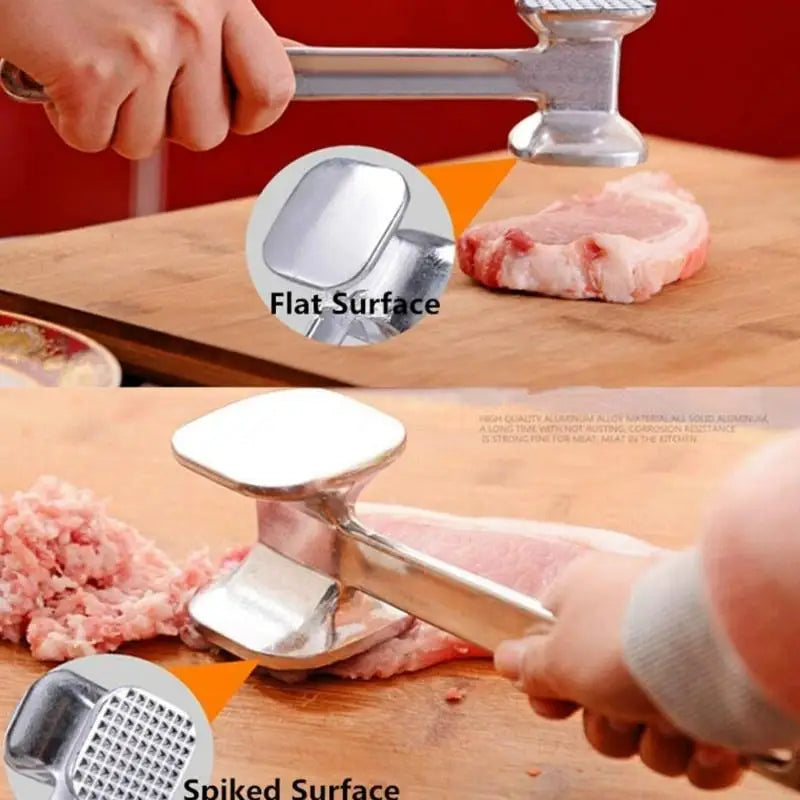 Meat Tenderiser Hammer – Double-Sided Metal Mallet for Pounding Steak & Chicken – Best for Tender Beef, Schnitzel & Escalopes