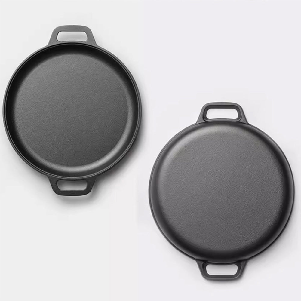 Cast Iron Pizza & Crepe Griddle Pan – Dual-Handle Skillet for Pancakes, BBQ, and Outdoor Cooking (Available in Multiple Sizes)