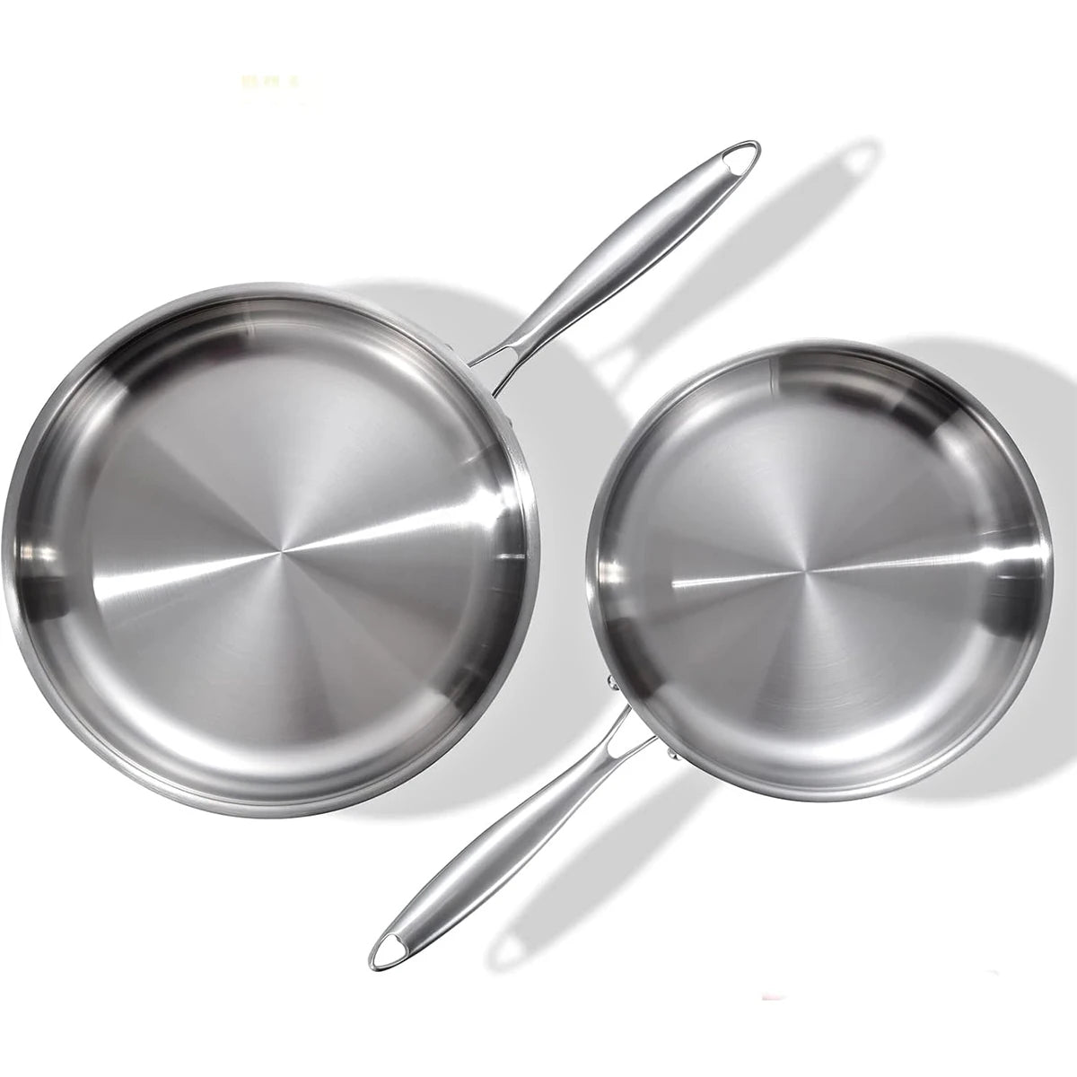 Stainless Steel Frying Pan with Long Handle – Premium Tri-Ply Construction–Professional Chef’s Skillet for Searing, Sautéing, Stir-Frying, Simmering & Pan-Frying Daily Meals– Induction, Gas & Electric Compatible Available in 22cm, 24cm, 26cm, 28cm & 30cm