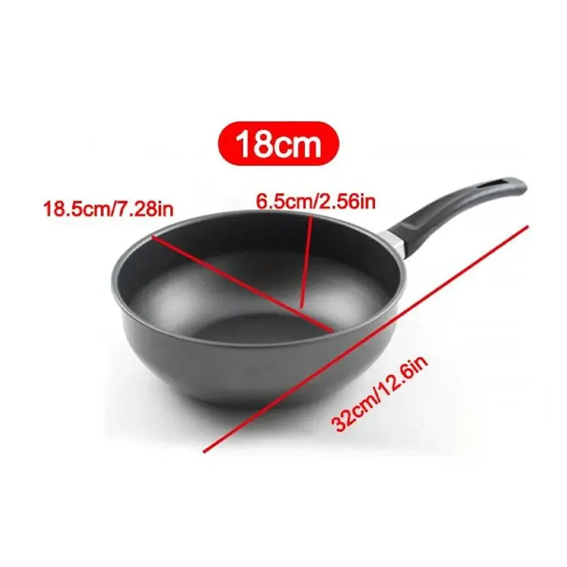 Mini Non-Stick Wok with Ergonomic Handle – Compact Stir-Fry Pan for Small Meals, Eggs, Mini Omelette, Frying, Fried Rice, Sautéing Veggies, Noodles & Side Dishes – Compatible with Gas & Induction Cooktops –Available in 14cm, 16cm & 18cm Sizes 18CM