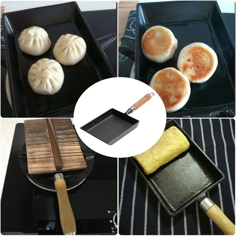 Pre-Seasoned Cast Iron Tamagoyaki Pan – Non-Stick Frying Pan Ideal for Sushi-Style Tamago, Fluffy Omelettes, Pancakes, and Grilled Rice Balls – The Ultimate Multi-Purpose Frying Pan!