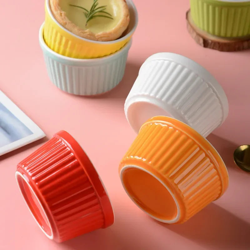 Ceramic Ramekin Bowl – 9cm Round Dessert & Pudding Dish, Oven & Microwave Safe