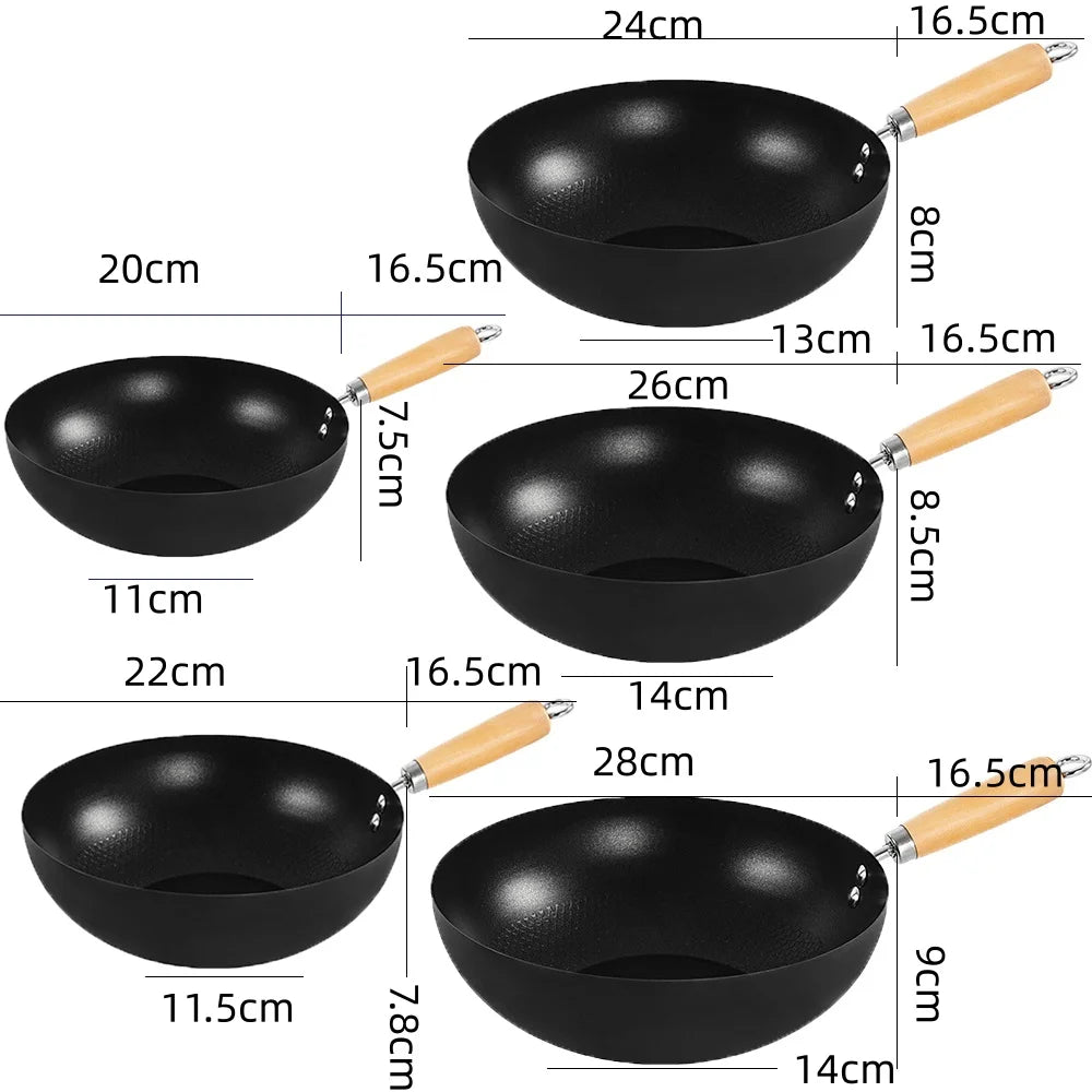 Non-Stick Iron Frying Pan – Multi-Purpose Stir-Fry & Omelette Pan for Home & Outdoor – Ideal for Gas & Induction Hobs – Available in 20cm, 22cm, 24cm, 26cm & 28cm