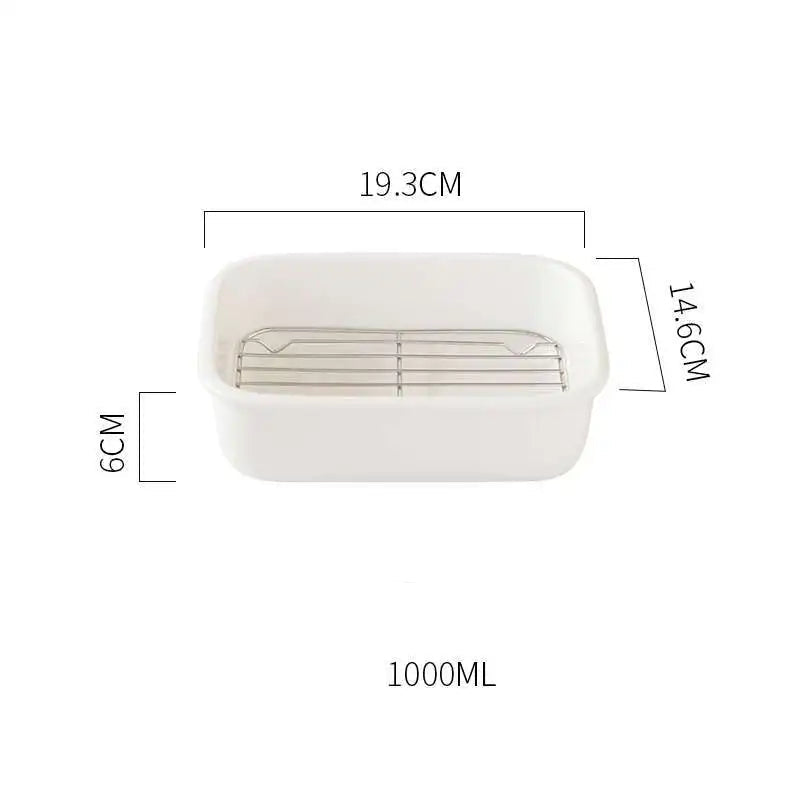 Ceramic Baking Dish with Removable Stainless Steel Rack Medium — 1000ml