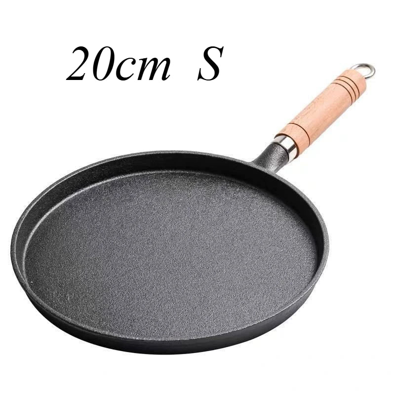 Cast Iron Non-Stick Griddle – Uncoated Griddle/Frying for Eggs, Crepes, and Pancakes, Compatible with Induction & Gas Stoves (Available in 20cm, 23cm, 26cm Sizes)