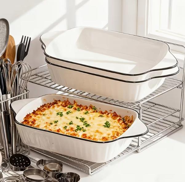Ceramic Baking Dishes, Set of 3