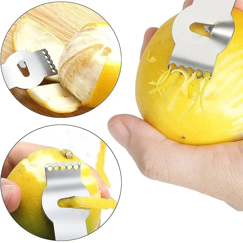 5-Piece Stainless Steel Kitchen Grater & Zester Set with Cleaning Brush – Includes Fine, Medium & Coarse Graters, Lemon Rind Remover / Citrus Peeler – Ideal for Cheese, Vegetables, Chocolate, Citrus & Daily Cooking Tasks