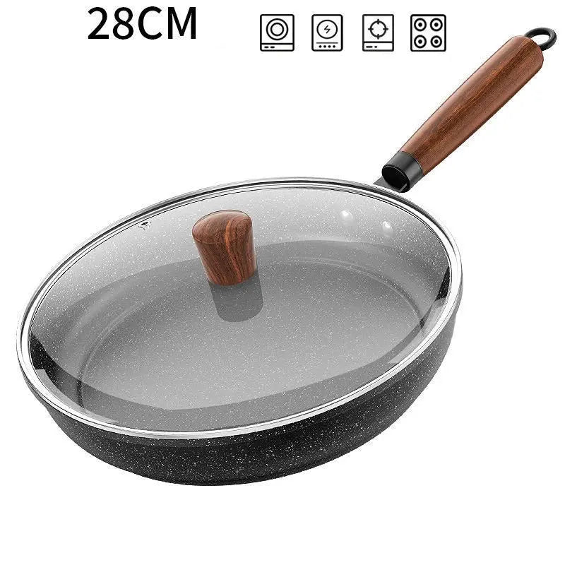 Maifan Stone Coating Non-Stick Frying Pan – Breakfast Skillet for Pancakes, Steaks, Searing, Frying Eggs & Omelettes – Available in 24cm, 26cm, 28cm & 30cm (No Lid) and 24cm, 26cm, 28cm (With Lid) Options 28cm with lid