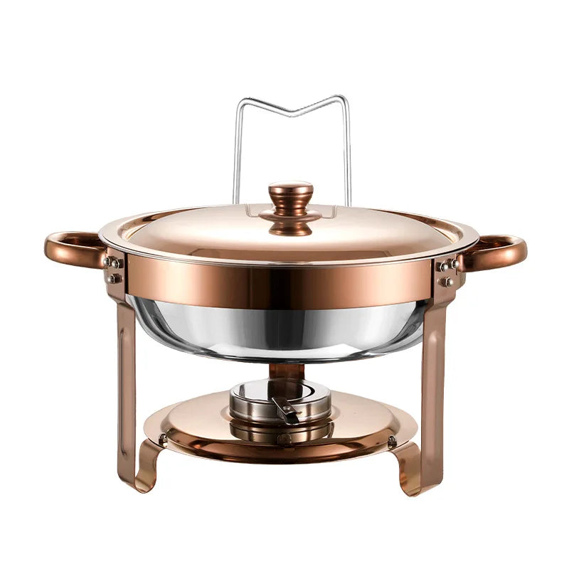 Stainless Steel Round Chafing Dish Buffet Set with Lid – 5QT Food Warmer & Buffet Server – Ideal for Parties, Weddings & Catering