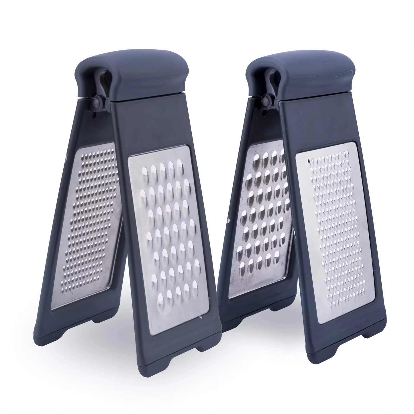 Modern Multifunctional Space-Saving Vertical Foldable Stainless Steel Grater—Double-Sided Design for Fine Grating of Cheese, Vegetables, and Fruit