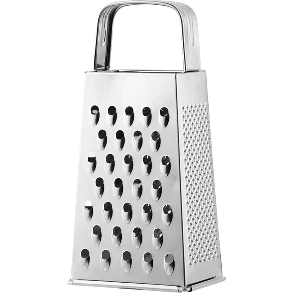 4-Sided Stainless Steel Grater with Storage Box Container—Perfect for Cheese and Vegetable Prep in the Kitchen (Available in Grey, Black, Yellow, and Silver)