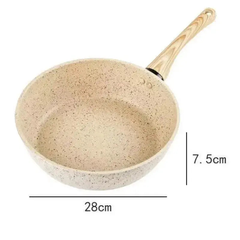 Maifan Stone Ceramic Thick-Bottom Non-Stick Deep Frying Pan – Ideal Skillet for Eggs, Pancakes, Omelettes, Sautéing, Sauces, Searing, Stir-Fry & One-Pan Meals – Compatible with Induction & Gas Stoves 28cm