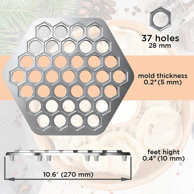 37 Hole Pelmeni & Ravioli Maker Mould – Russian Dumpling Maker & Cutter – Perfect for Handmade Dumplings, Ravioli & Pelmeni Style 2