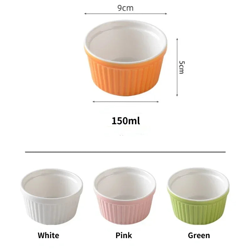 Ceramic Ramekin Bowl – 9cm Round Dessert & Pudding Dish, Oven & Microwave Safe