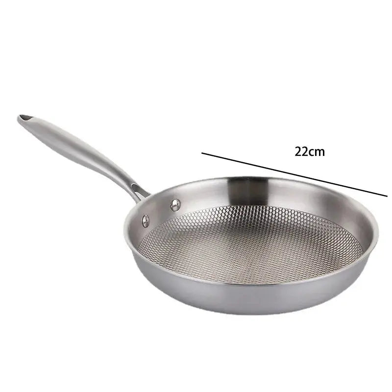 Stainless Steel Frying Pan – Uncoated Skillet for Steak, Sautéing & Stir-Frying, Searing & Daily Cooking on Gas & Induction – Available in 22cm, 28cm, 30cm C for Chef