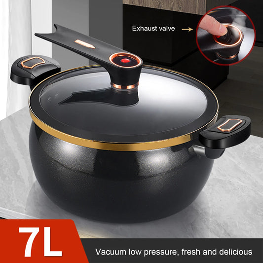 Mini Pressure Cooker with Locking Lid & Steam Exhaust Valve – Non-Stick Multipurpose 7L Capacity (26cm) Cooking Pot for Fast Cooking of Stews, Curries, Soups & One-Pot Meals – Available in Black, Orange, White & Sky Blue