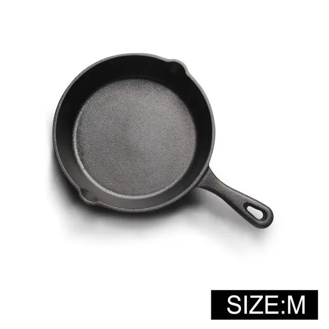 Cast Iron Frying Pan – Non-Stick Skillet for Steak, Eggs, Stir-Fry, and Baking, Compatible with Induction & Gas Stoves (14cm, 16cm, 20cm Sizes)