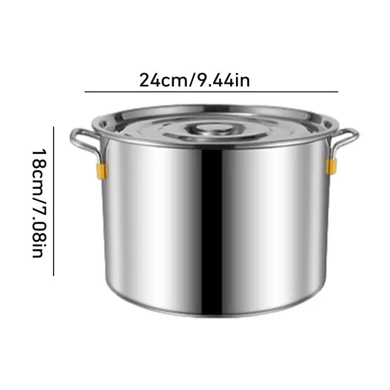 Stainless Steel Stock Pot with Lid & Side Handles – Ideal for Stocks, Broths, Soups, Stews, Sauces, Boiling, Pasta, Simmering & More – Compatible with Gas, Induction & Electric Stoves – Available in 6.2L & 10L Sizes