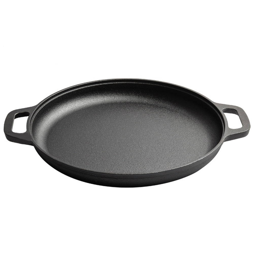 Cast Iron Pizza & Crepe Griddle Pan – Dual-Handle Skillet for Pancakes, BBQ, and Outdoor Cooking (Available in Multiple Sizes)