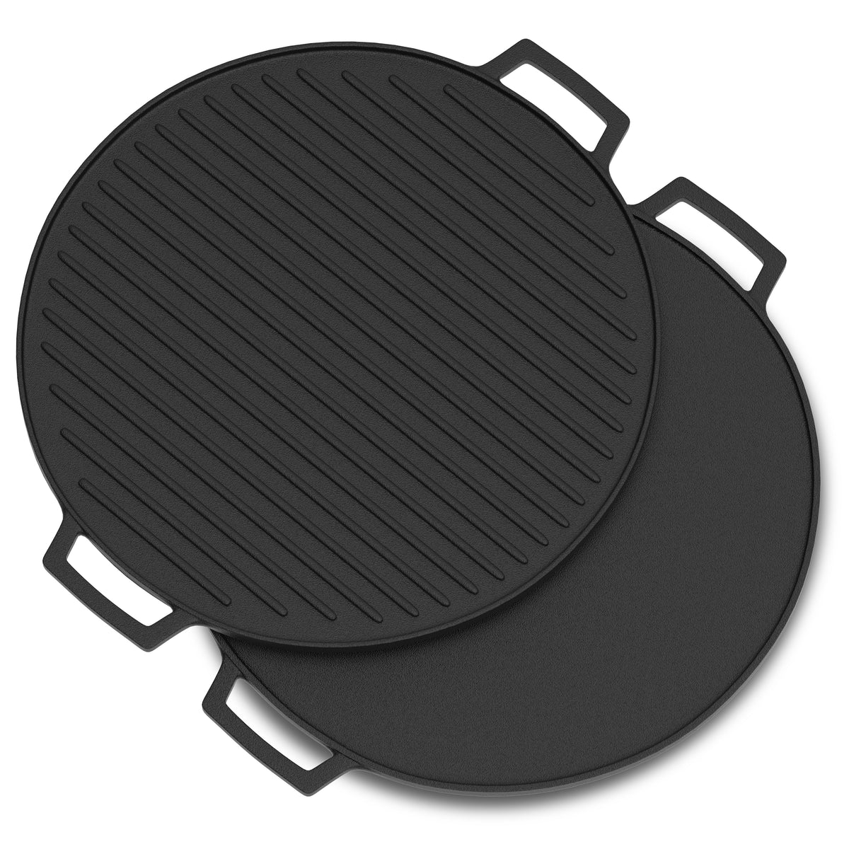 Pre-Seasoned Cast Iron 2 in 1 Grill and Griddle Pan & Dosa Tawa, Iron Cookware for Kitchen, Roti Tawa