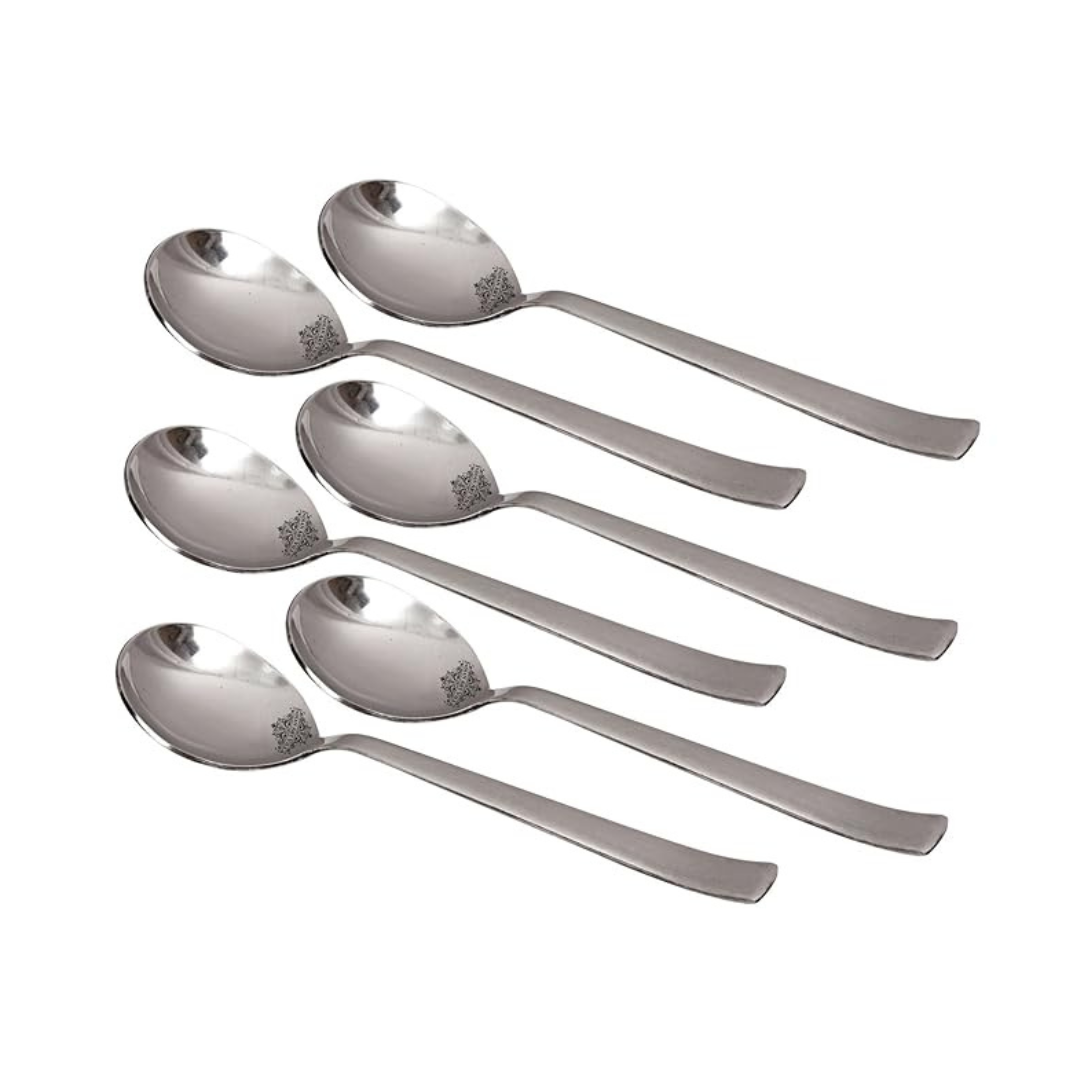 Matt Finsh Stainless Steel Serving Soup Spoon Cutlery Set, 6 Pieces