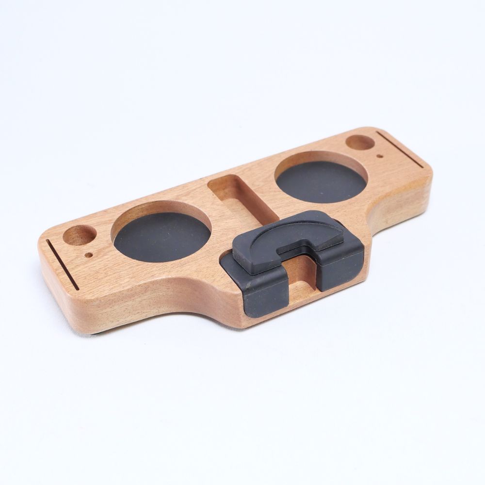 Wooden Portafilter Holder & Espresso Tamper Station Light Wood (Beech)